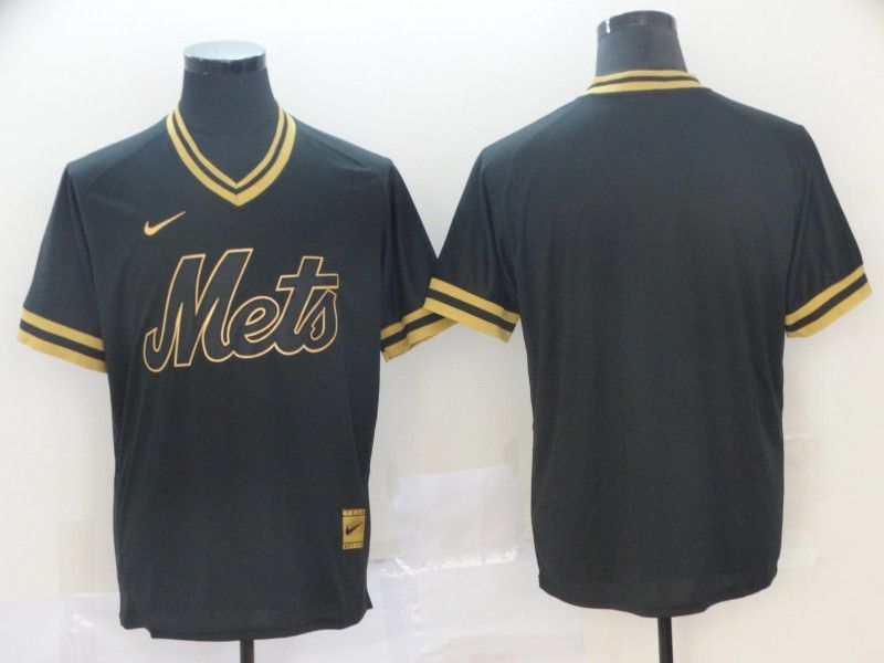 Men New York Mets Blank Black Gold Game Nike 2022 Mlb Jersey