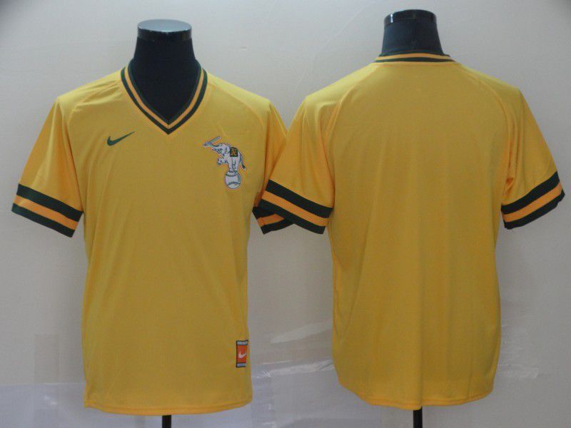 Men Oakland Athletics Blank Yellow Game Throwback Nike 2022 Mlb Jersey