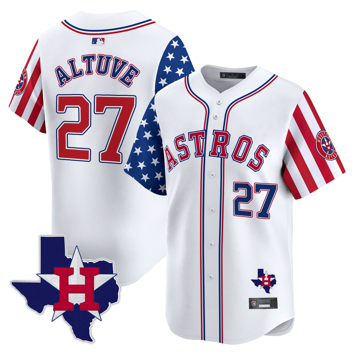 Men s Houston Astros 2025 Independence Day Vapor Premier Limited Jersey All Stitched