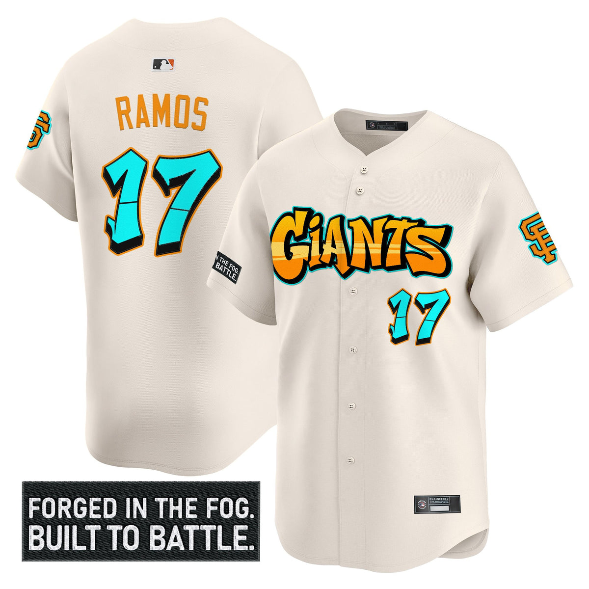 Men s San Francisco Giants Graffiti Fog City Drop Vapor Premier Limited Jersey All Stitched