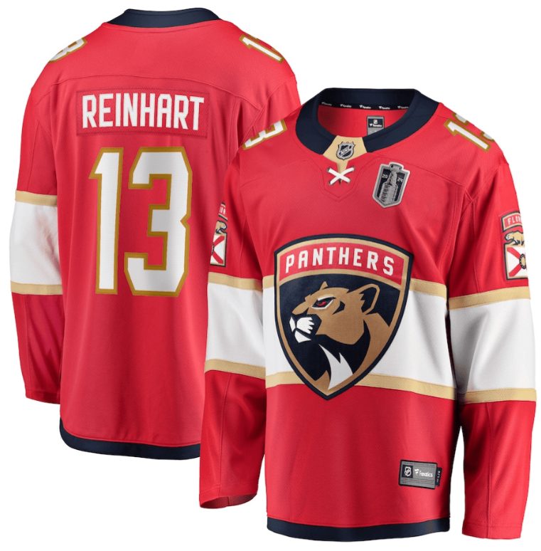 Men Sam Reinhart 13 Florida Panthers 2024 Stanley Cup Final Home Breakaway Playe