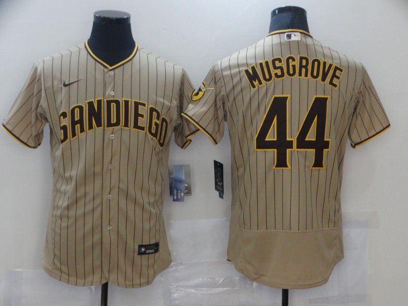 Men San Diego Padres 44 Musgrove Brown Stripe Elite 2021 Nike Mlb Jersey