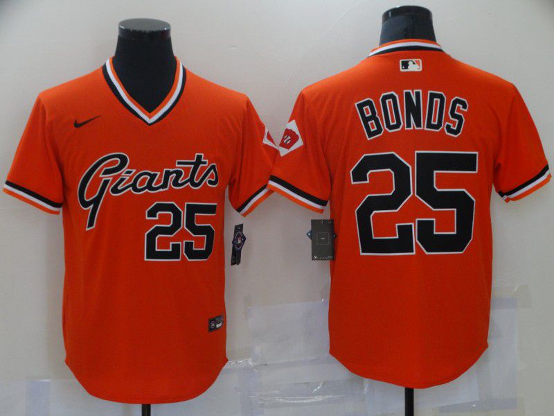 Men San Francisco Giants 25 Bonds Orange Game Nike 2021 Mlb Jersey