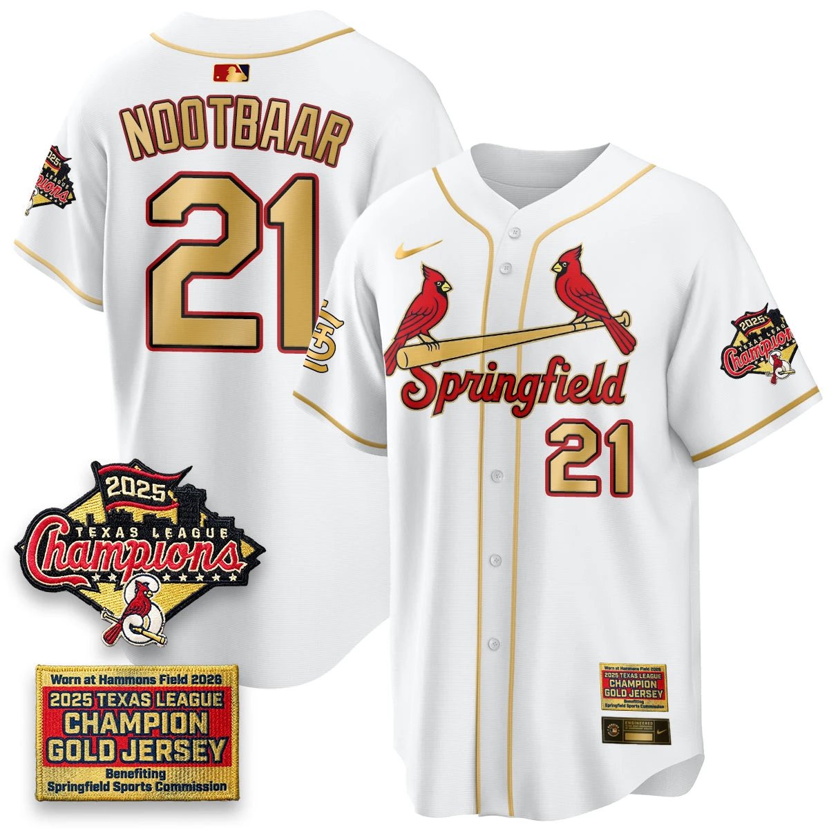 Men St. Louis Cardinals Springfield's Championship Gold Limited Jerseys All St