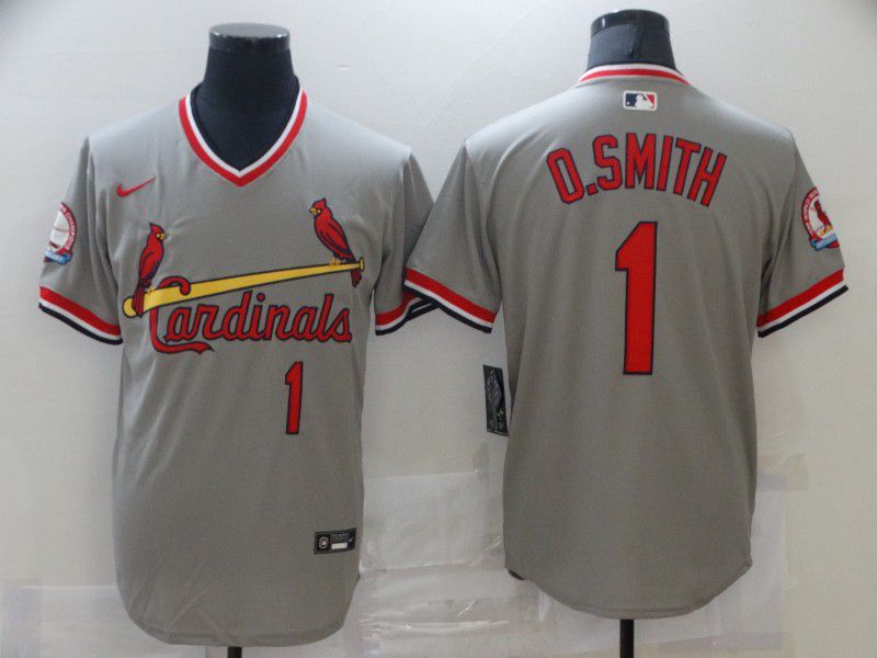 Men Stlouis Cardinals 1 Osmith Grey Game 2021 Nike Mlb Jersey