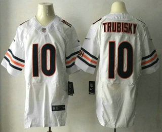 Mens 2017 Nfl Draft Chicago Bears 10 Mitchell Trubisky White Road Stitched Nfl Nike Elite Jersey