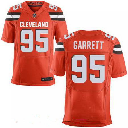 Mens 2017 Nfl Draft Cleveland Browns 95 Myles Garrett Orange Alternate Stitched Nfl Nike Elite Jersey
