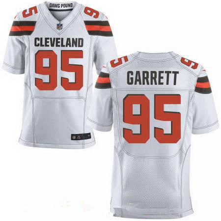Mens 2017 Nfl Draft Cleveland Browns 95 Myles Garrett White Road Stitched Nfl Nike Elite Jersey