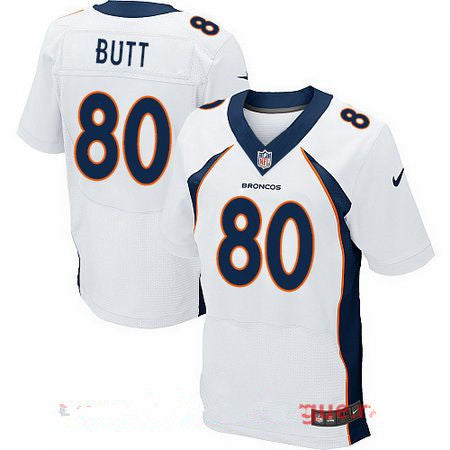 Mens 2017 Nfl Draft Denver Broncos 80 Jake Butt White Road Stitched Nfl Nike Elite Jersey
