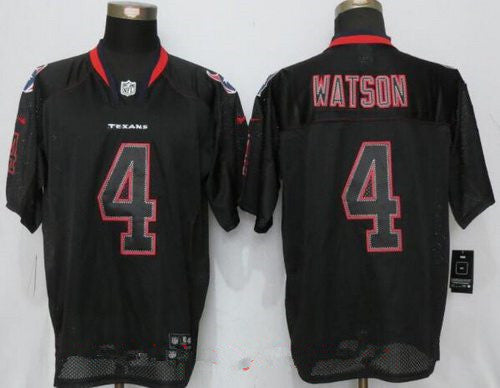 Mens 2017 Nfl Draft Houston Texans 4 Deshaun Watson Lights Out Black Stitched Nfl Nike Elite Jersey