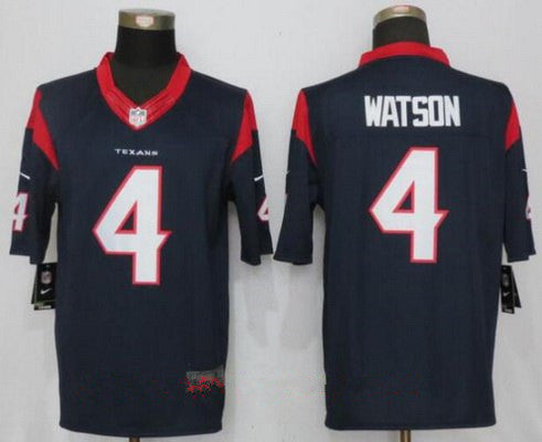 Mens 2017 Nfl Draft Houston Texans 4 Deshaun Watson Navy Blue Alternate Stitched Nfl Nike Limited Jersey