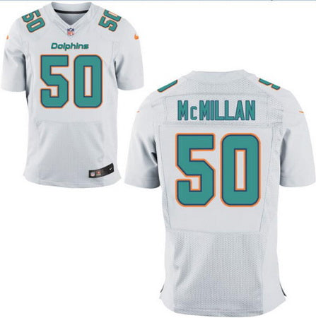 Mens 2017 Nfl Draft Miami Dolphins 50 Raekwon Mcmillan White Road Stitched Nfl Nike Elite Jersey