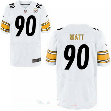 Mens 2017 Nfl Draft Pittsburgh Steelers 90 T J Watt White Road Stitched Nfl Nike Elite Jersey