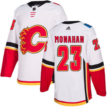 Mens Adidas Calgary Flames 23 Sean Monahan White Away Authentic Nhl Jersey