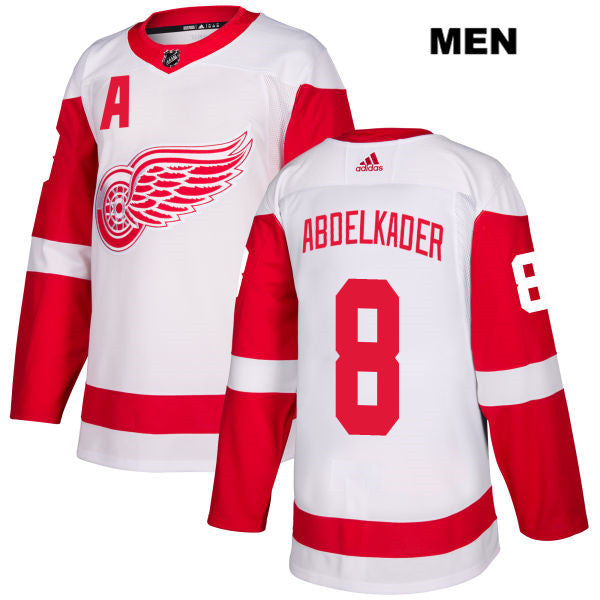 Mens Adidas Detroit Red Wings 8 Justin Abdelkade White Away Authentic Nhl Jersey