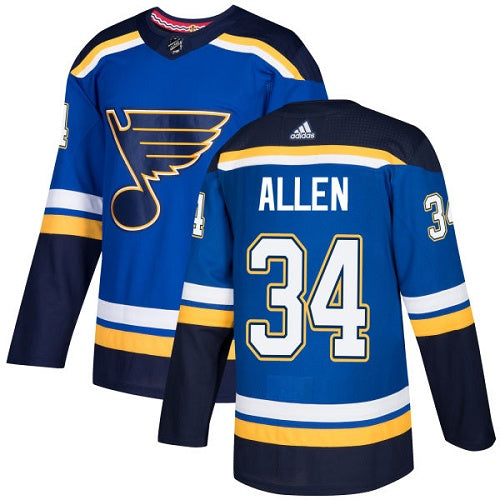 Mens Adidas St Louis Blues 34 Jake Allen Blue Home Authentic Stitched Nhl Jersey