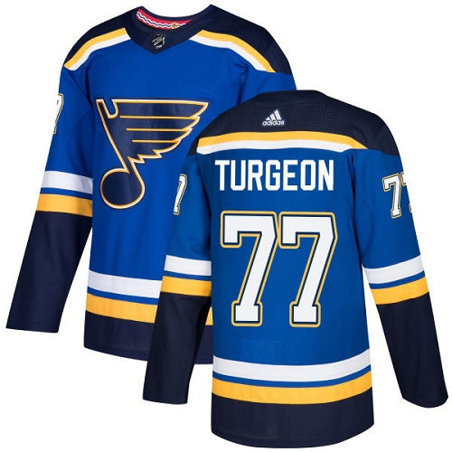 Mens Adidas St Louis Blues 77 Pierre Turgeon Blue Home Authentic Stitched Nhl Jersey