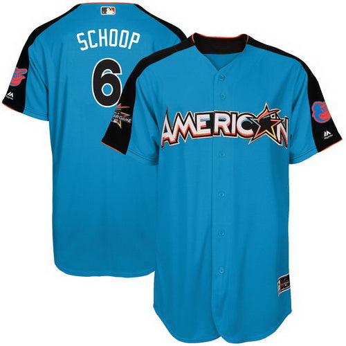 Mens American League Baltimore Orioles 6 Jonathan Schoop Majestic Blue 2017 Mlb All star Game Home Run Derby Player Jersey