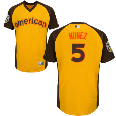 Mens American League Minnesota Twins 5 Eduardo Nunez Gold 2016 Mlb All star Cool Base Collection Jersey