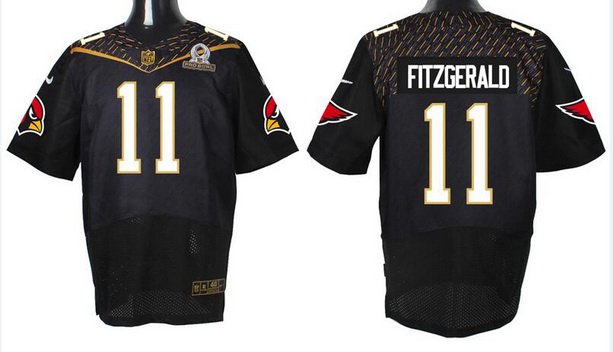 Mens Arizona Cardinals 11 Larry Fitzgerald Black 2016 Pro Bowl Nike Elite Jersey