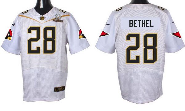 Mens Arizona Cardinals 28 Justin Bethel White 2016 Pro Bowl Nike Elite Jersey