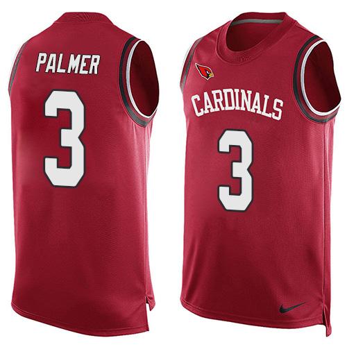 Mens Arizona Cardinals 3 Carson Palmer Red Hot Pressing Player Name Number Nike Nfl Tank Top Jersey