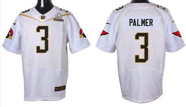 Mens Arizona Cardinals 3 Carson Palmer White 2016 Pro Bowl Nike Elite Jersey