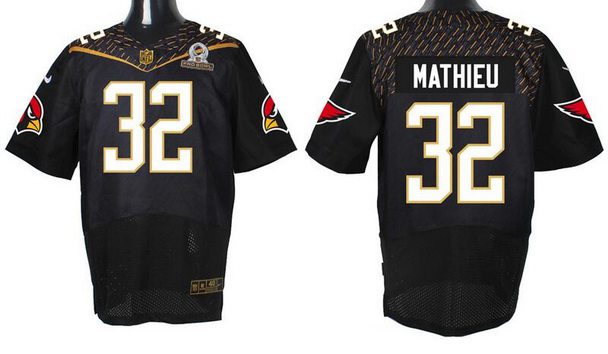Mens Arizona Cardinals 32 Tyrann Mathieu Black 2016 Pro Bowl Nike Elite Jersey
