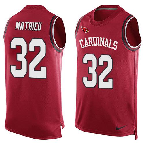 Mens Arizona Cardinals 32 Tyrann Mathieu Red Hot Pressing Player Name Number Nike Nfl Tank Top Jersey