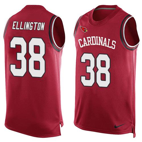 Mens Arizona Cardinals 38 Andre Ellington Red Hot Pressing Player Name Number Nike Nfl Tank Top Jersey