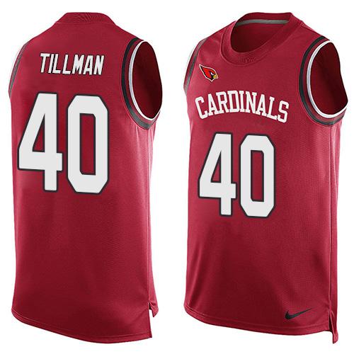 Mens Arizona Cardinals 40 Pat Tillman Red Hot Pressing Player Name Number Nike Nfl Tank Top Jersey