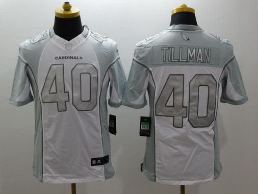 Mens Arizona Cardinals 40 Pat Tillman White Platinum Retired Player Nfl Nike Limited Jersey