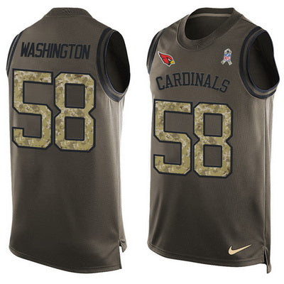 Mens Arizona Cardinals 58 Daryl Washington Green Salute To Service Hot Pressing Player Name Number Nike Nfl Tank Top Jersey