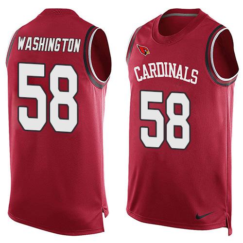 Mens Arizona Cardinals 58 Daryl Washington Red Hot Pressing Player Name Number Nike Nfl Tank Top Jersey