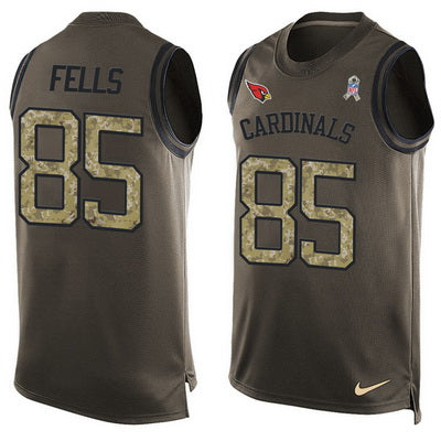 Mens Arizona Cardinals 85 Darren Fells Green Salute To Service Hot Pressing Player Name Number Nike Nfl Tank Top Jersey