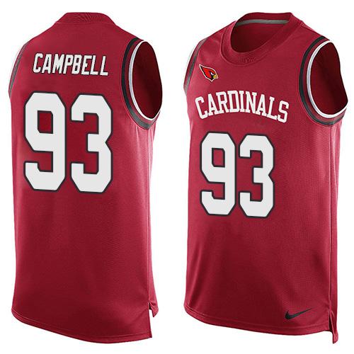 Mens Arizona Cardinals 93 Calais Campbell Red Hot Pressing Player Name Number Nike Nfl Tank Top Jersey