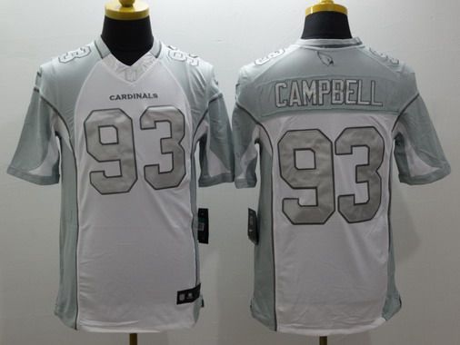 Mens Arizona Cardinals 93 Calais Campbell White Platinum Nfl Nike Limited Jersey