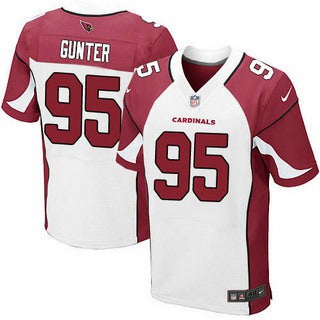 Mens Arizona Cardinals 95 Rodney Gunter White Road Nfl Nike Elite Jersey