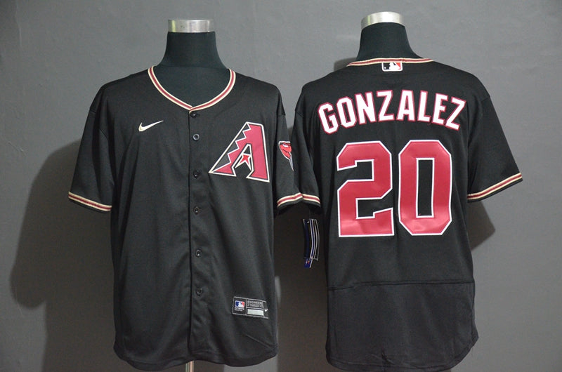 Mens Arizona Diamondback 20 Luis Gonzalez Black Stitched Nike Mlb Flex Base Jersey