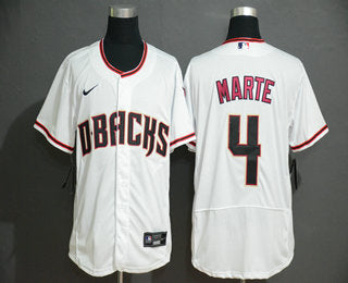 Mens Arizona Diamondback 4 Ketel Marte White Stitched Nike Mlb Flex Base Jersey