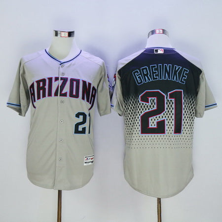 Mens Arizona Diamondbacks 21 Zack Greinke Gray Capri 2016 Flexbase Majestic Baseball Jersey
