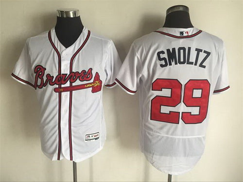 Mens Atlanta Braves 29 John Smoltz Retired White 2016 Flexbase Majestic Baseball Jersey