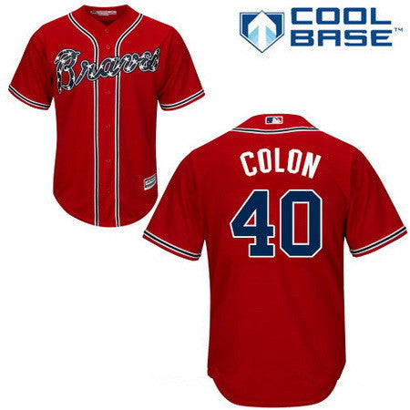 Mens Atlanta Braves 40 Bartolo Colon Red Alternate Stitched Mlb Majestic Cool Base Jersey