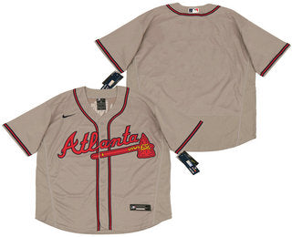 Mens Atlanta Braves Blank Gray Stitched Mlb Flex Base Nike Jersey