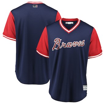 Mens Atlanta Braves Blank Majestic Navy 2018 Players Weekend Team Jersey