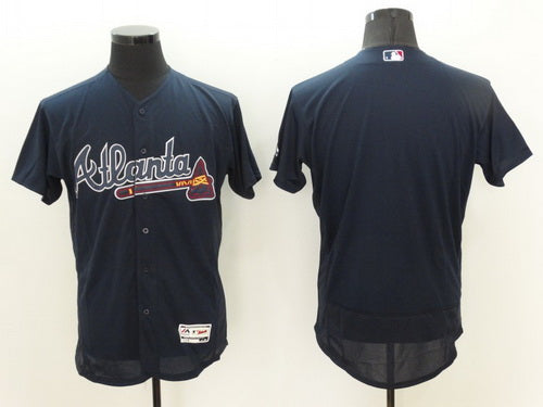 Mens Atlanta Braves Blank Navy Blue 2016 Flexbase Majestic Baseball Jersey