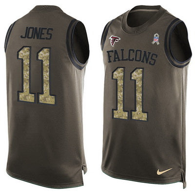 Mens Atlanta Falcons 11 Julio Jones Green Salute To Service Hot Pressing Player Name Number Nike Nfl Tank Top Jersey