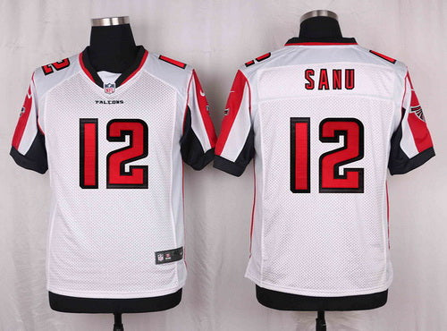 Mens Atlanta Falcons 12 Mohamed Sanu White Road Nfl Nike Elite Jersey