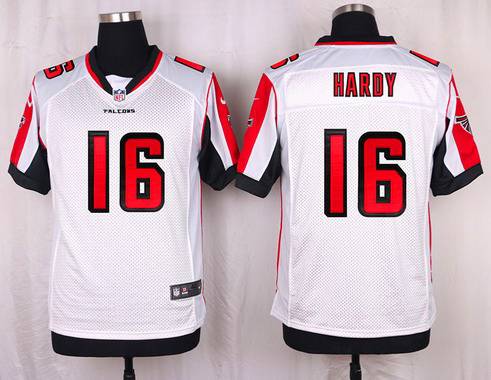 Mens Atlanta Falcons 16 Justin Hardy White Road Nfl Nike Elite Jersey
