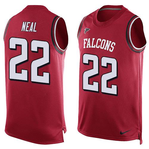 Mens Atlanta Falcons 22 Keanu Neal Red Hot Pressing Player Name Number Nike Nfl Tank Top Jersey
